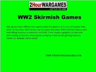 Twohourwargames.com -  WW2 Skirmish Games