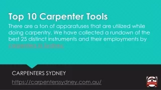 Top 10 Carpenter Tools