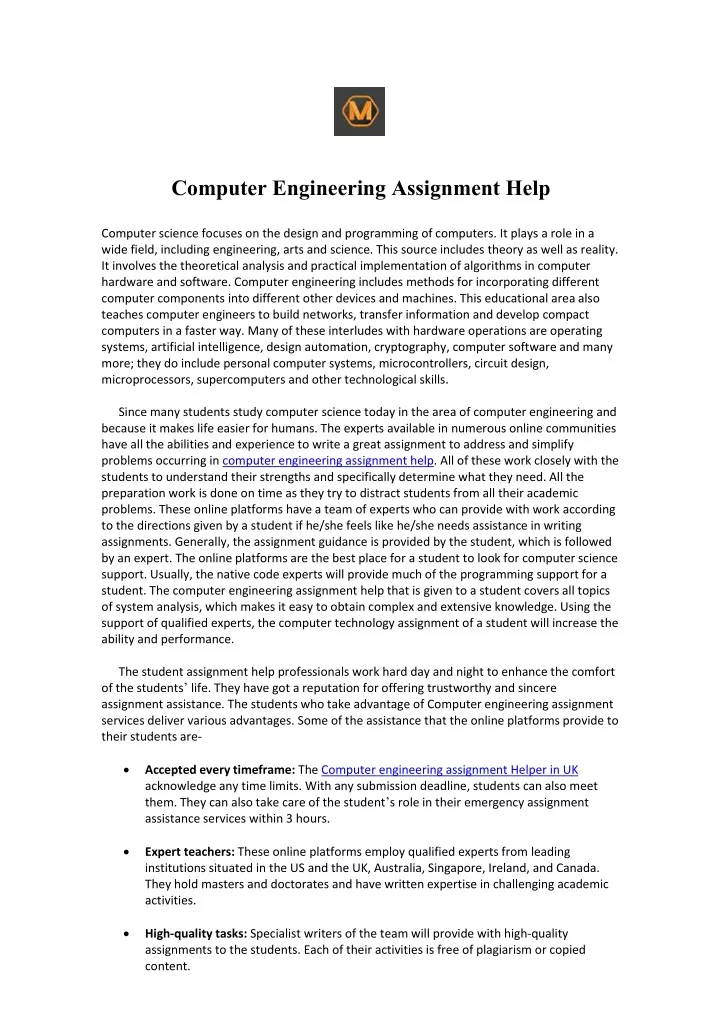 computer engineering assignment help