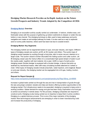 dredging market research provides an in depth