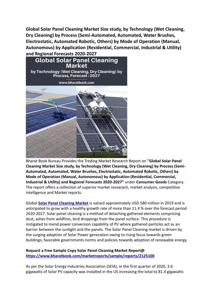 global solar panel cleaning market size study