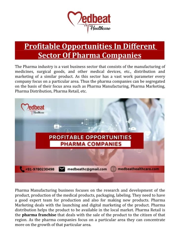 profitable opportunities in different sector