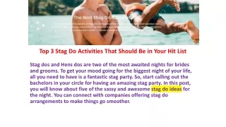 Top 3 Stag Do Activities That Should Be in Your Hit List