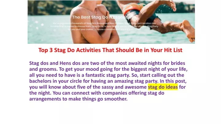 top 3 stag do activities that should be in your hit list