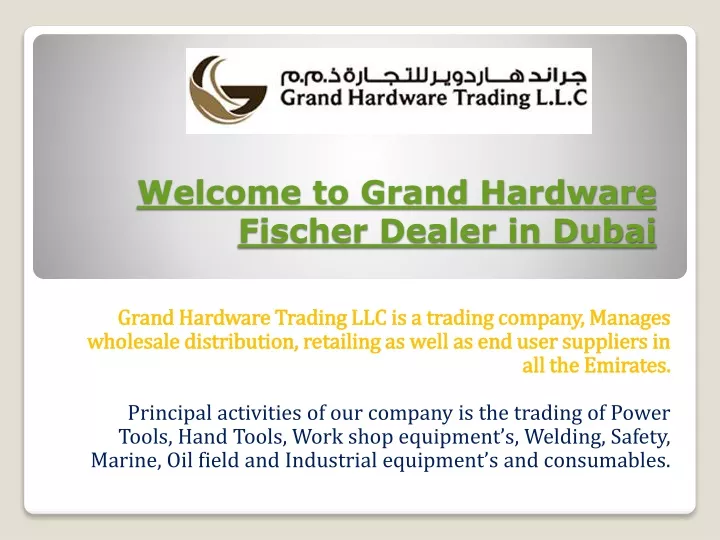 welcome to grand hardware fischer dealer in dubai