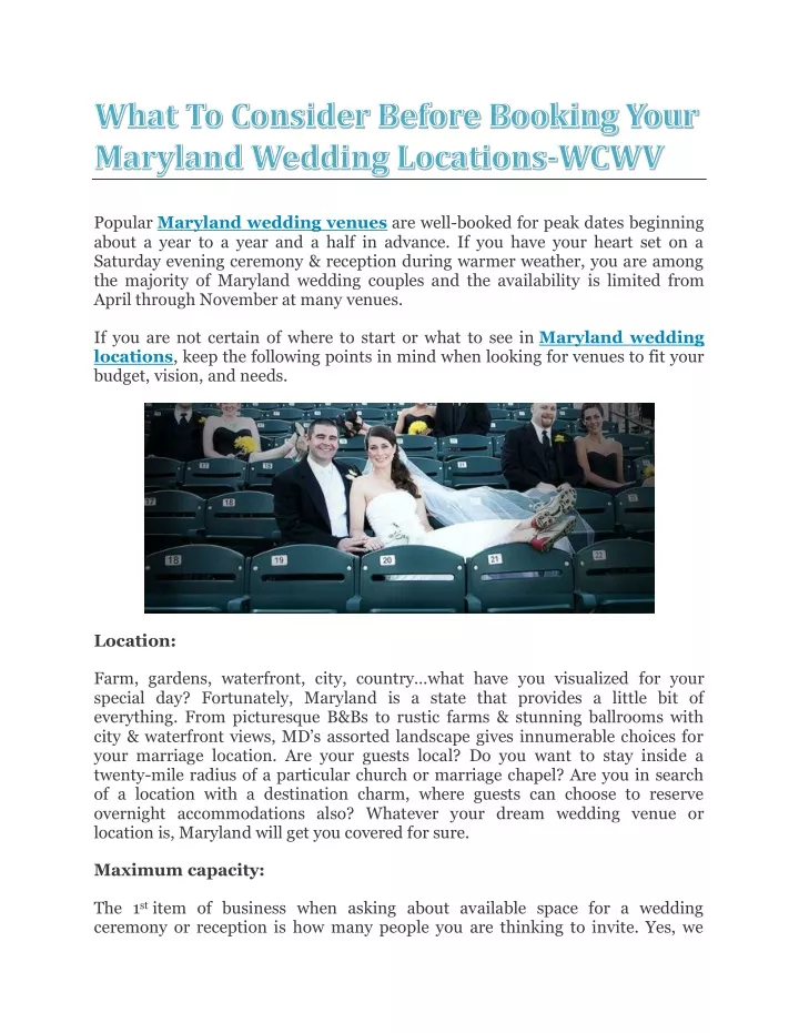 popular maryland wedding venues are well booked