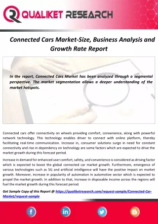 Global Connected Cars Market Top Competitors, Application, Price Structure, Cost Analysis, Regional Growth