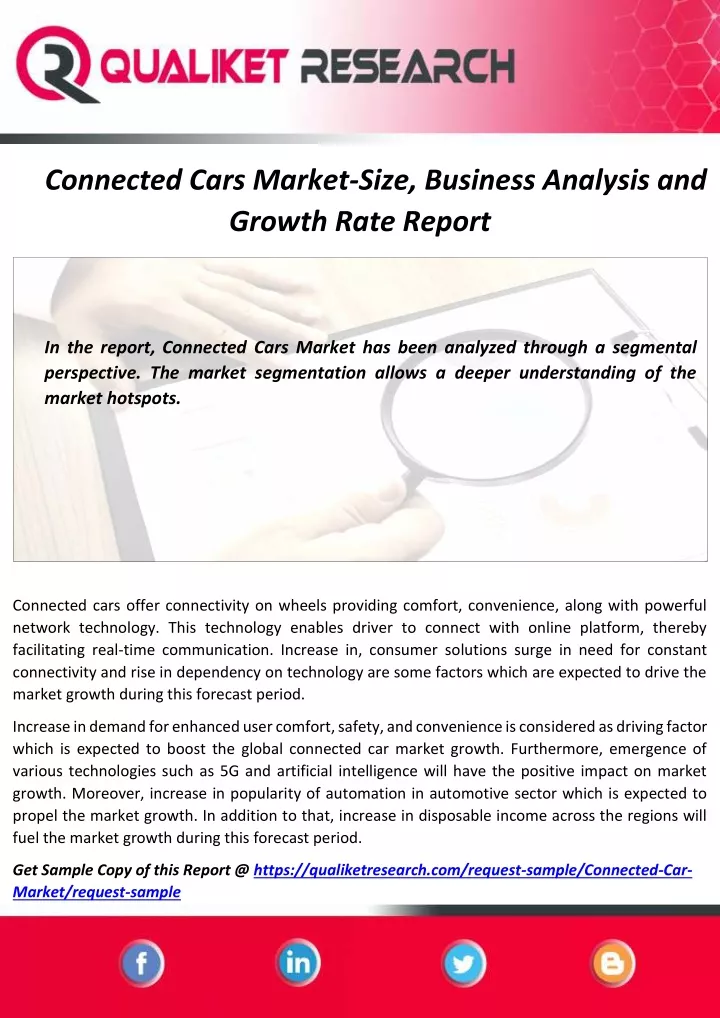 connected cars market size business analysis
