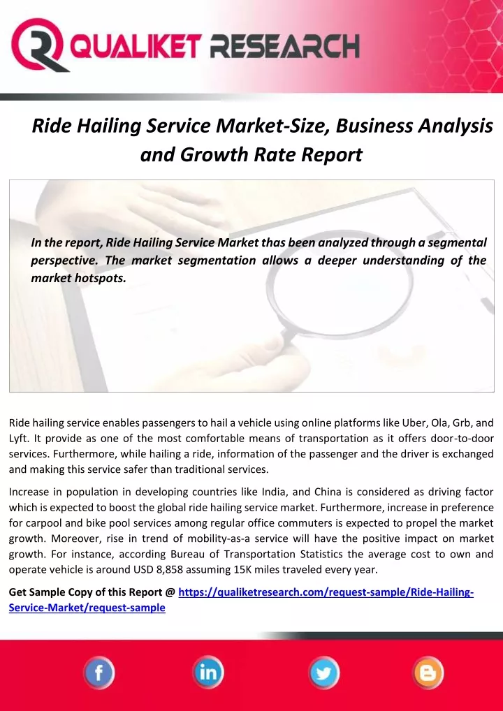 ride hailing service market size business