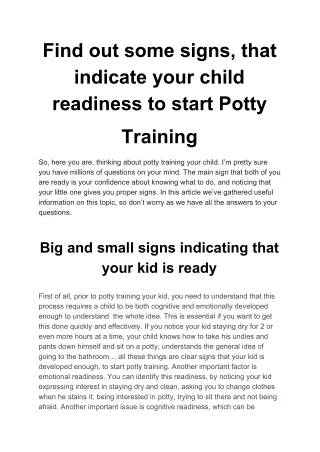 find out some signs that indicate your child