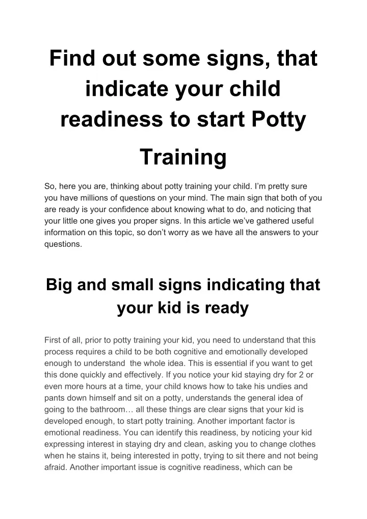 find out some signs that indicate your child