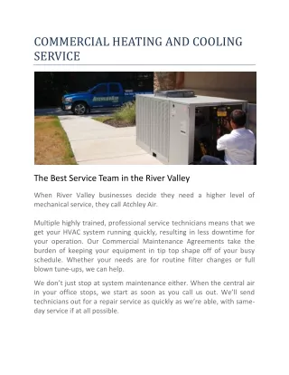 COMMERCIAL HEATING AND COOLING SERVICE