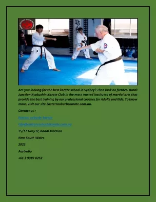 Best Karate School In Sydney | Easternsuburbskarate.com.au