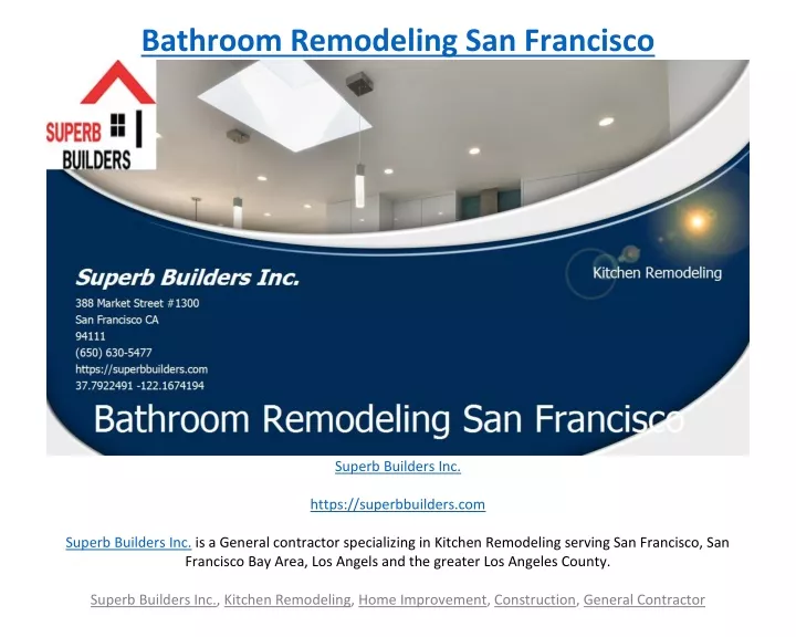 bathroom remodeling san francisco