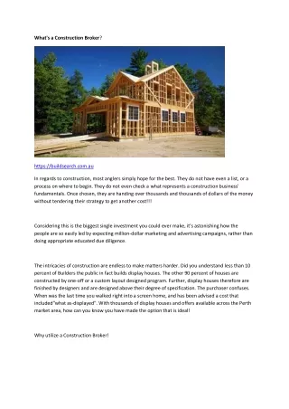 what s a construction broker