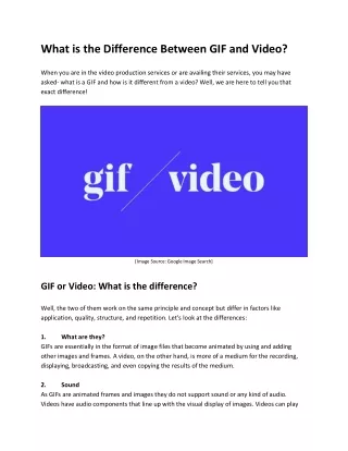 What is the Difference Between GIF and Video?