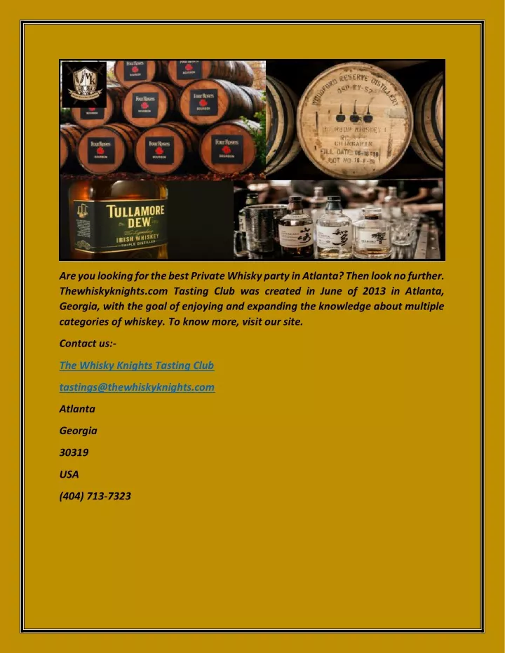 are you looking for the best private whisky party