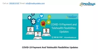 covid 19 payment and telehealth flexibilities updates