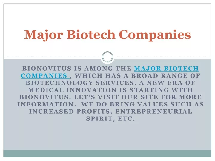 major biotech companies