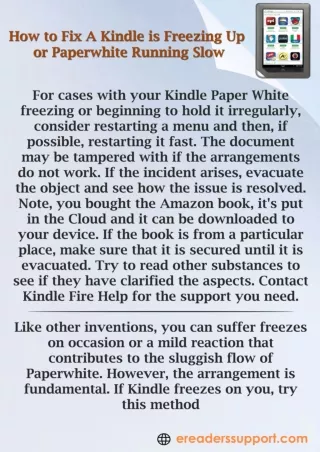 How To Fix Kindle is Freezing Up - Ereaders Support