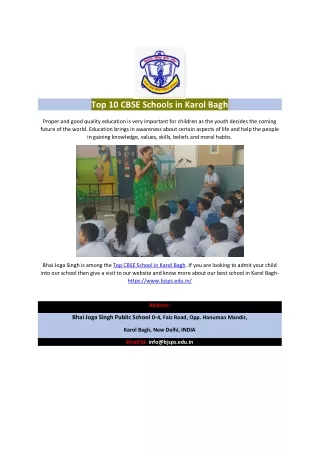 top 10 cbse schools in karol bagh proper and good