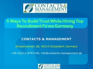 5 Ways To Build Trust While Hiring Top Recruitment Firms Germany