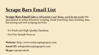 Scrape Bars Email List