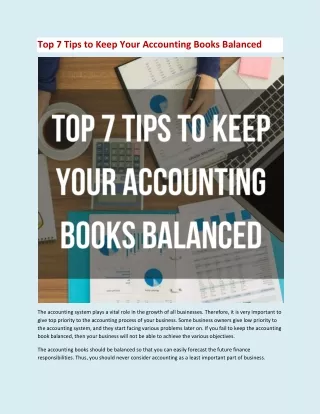 Top 7 Tips to Keep Your Accounting Books Balanced