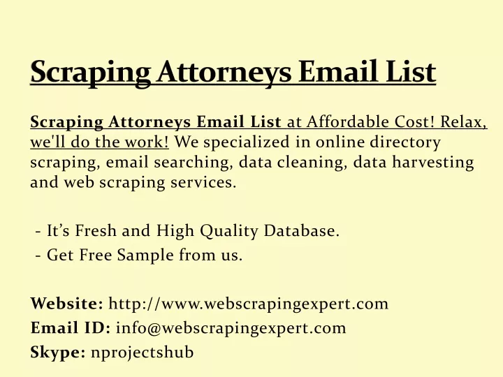 scraping attorneys email list