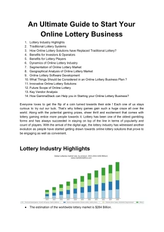 An Ultimate Guide to Start Your Online Lottery Business