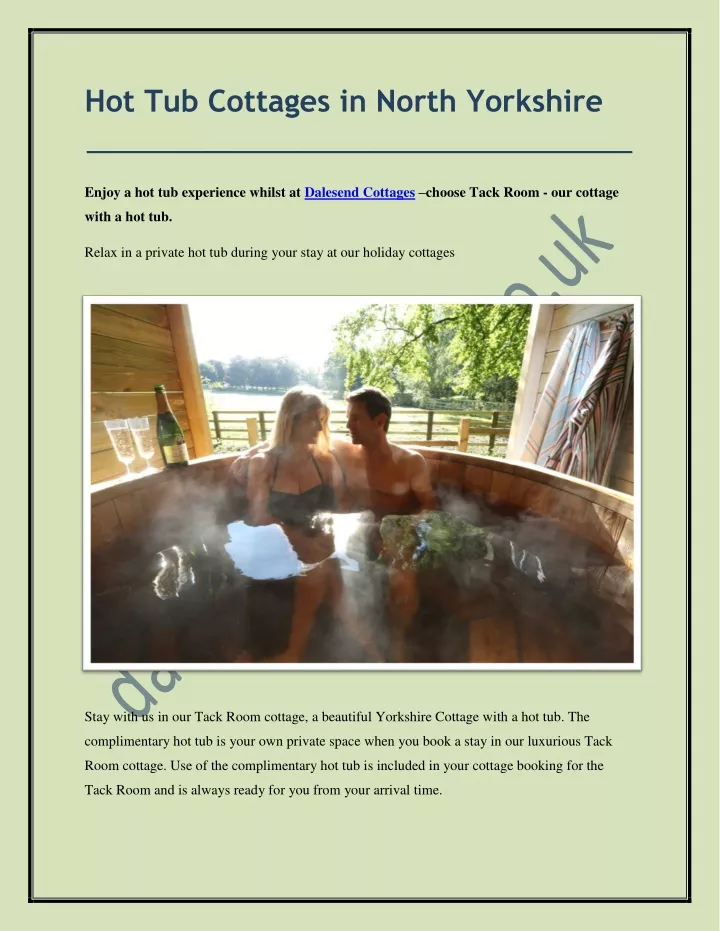 hot tub cottages in north yorkshire