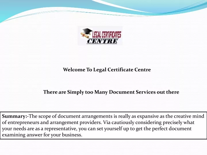 welcome to legal certificate centre