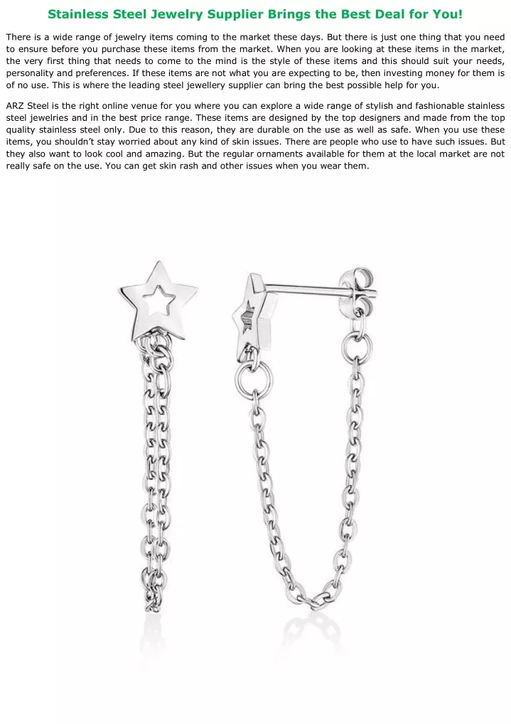 stainless steel jewelry supplier brings the best
