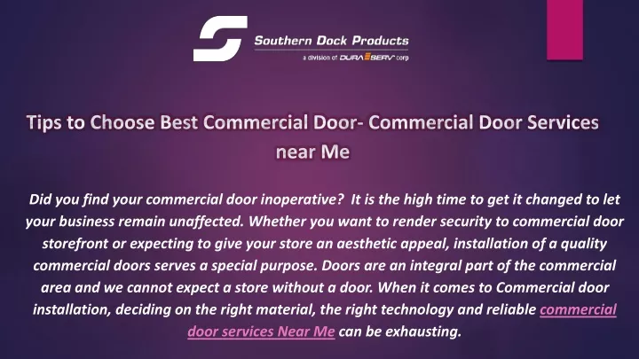 tips to choose best commercial door commercial