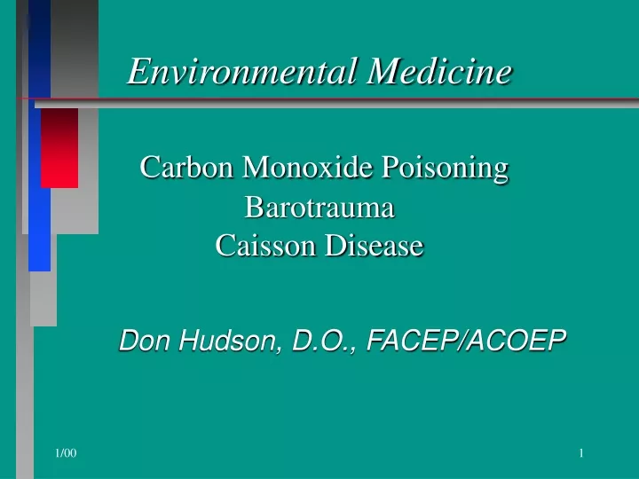 environmental medicine carbon monoxide poisoning barotrauma caisson disease