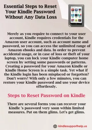 Reset Your Kindle Password Without Any Data Loss - Kindle Support Help