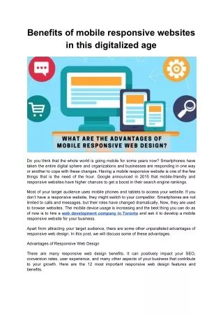 benefits of mobile responsive websites in this