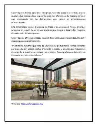 colony spaces brinda soluciones integrales