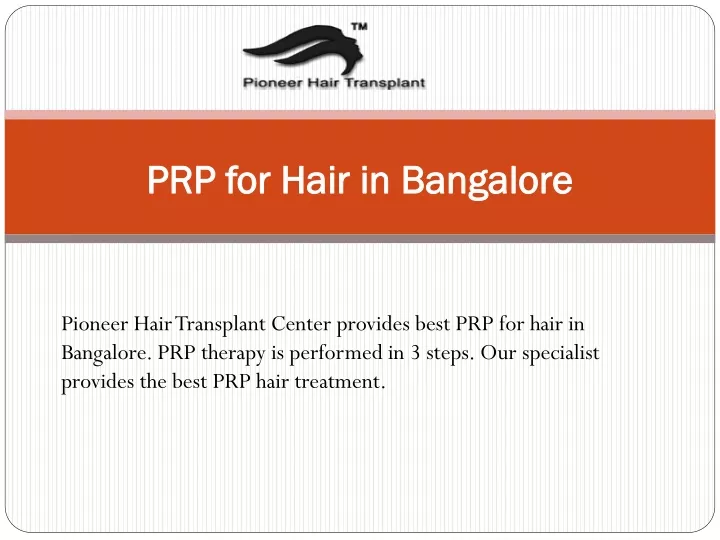prp for hair in bangalore