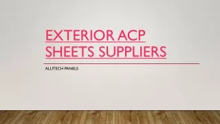 Exterior ACP Sheets Suppliers