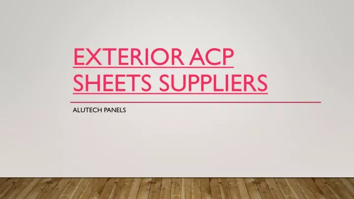 exterior acp sheets suppliers