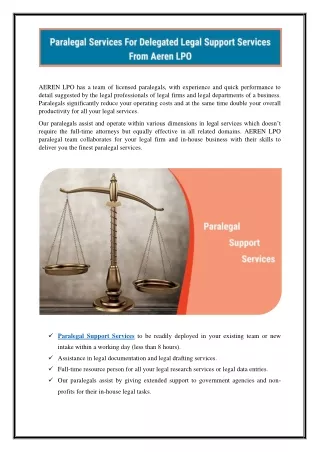 aeren lpo has a team of licensed paralegals with