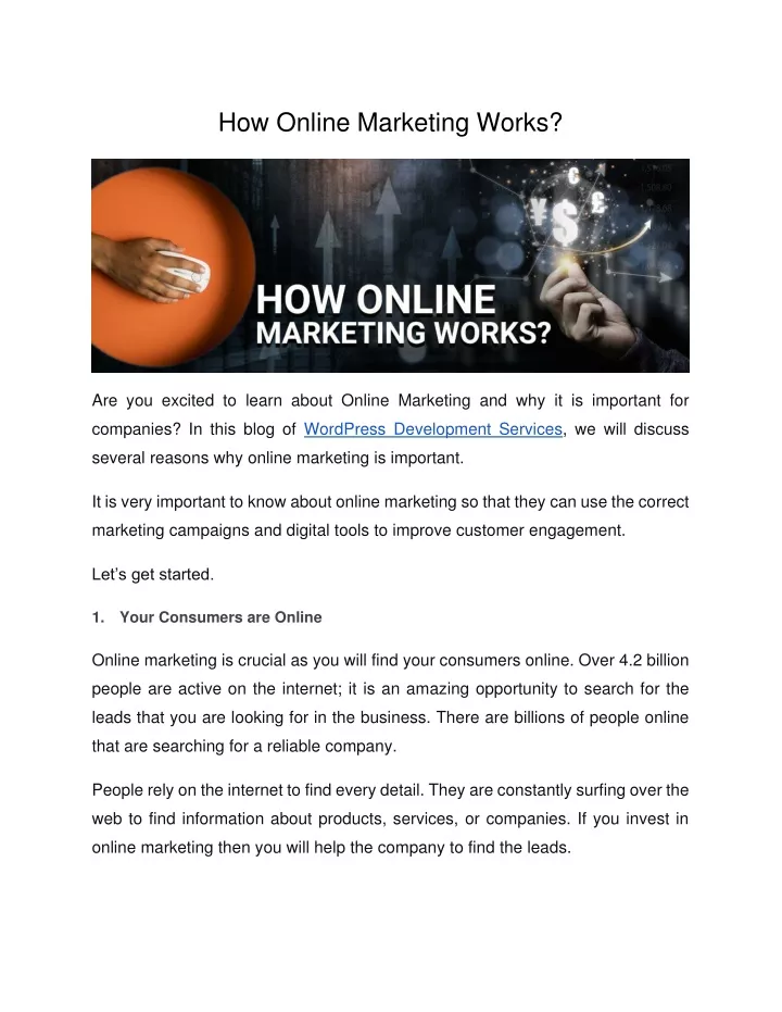how online marketing works