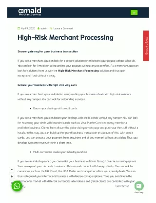 High-Risk Merchant Process