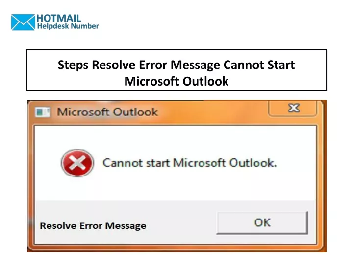 steps resolve error message cannot start microsoft outlook