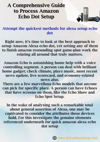 A Comprehensive Guide to Process Amazon Echo Dot Setup