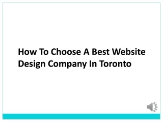 How To Choose A Best Website Design Company In Toronto