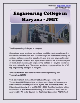Engineering College in Haryana - List of 10 Top Engineering Colleges in Haryana