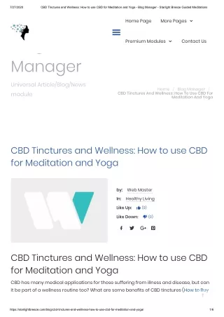 CBD Tinctures and Wellness: How to use CBD for Meditation and Yoga