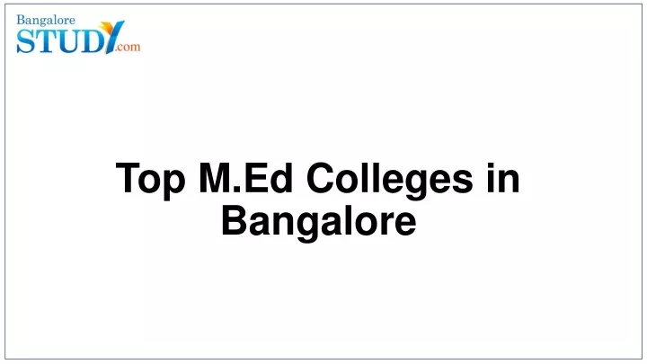 top m ed colleges in bangalore